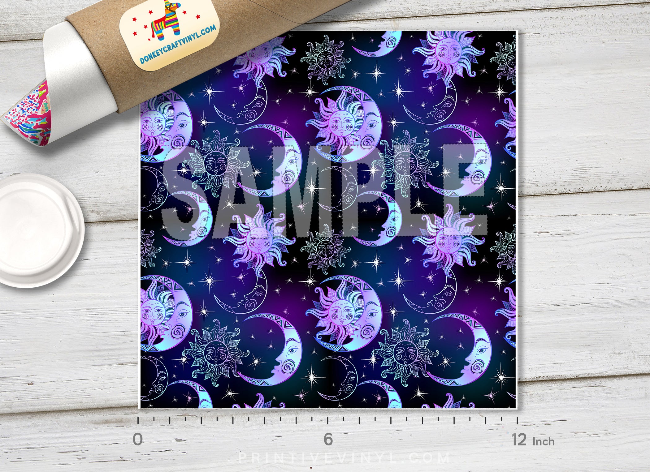 Celestial Sun and Moon Adhesive Vinyl 1352 - Donkey Craft Vinyl