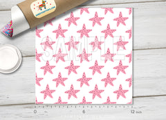 Pink Starfish Pattern Adhesive Vinyl 1554