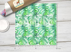 Monstera Leaf Pattern Adhesive Vinyl 1339 - Donkey Craft Vinyl