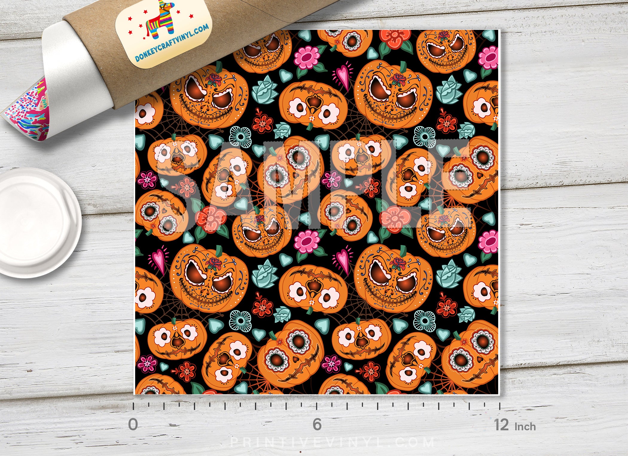 Pumpkin Patterned Adhesive Vinyl H017