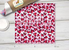 Leopard Print Heart Adhesive Vinyl 1441 - Donkey Craft Vinyl