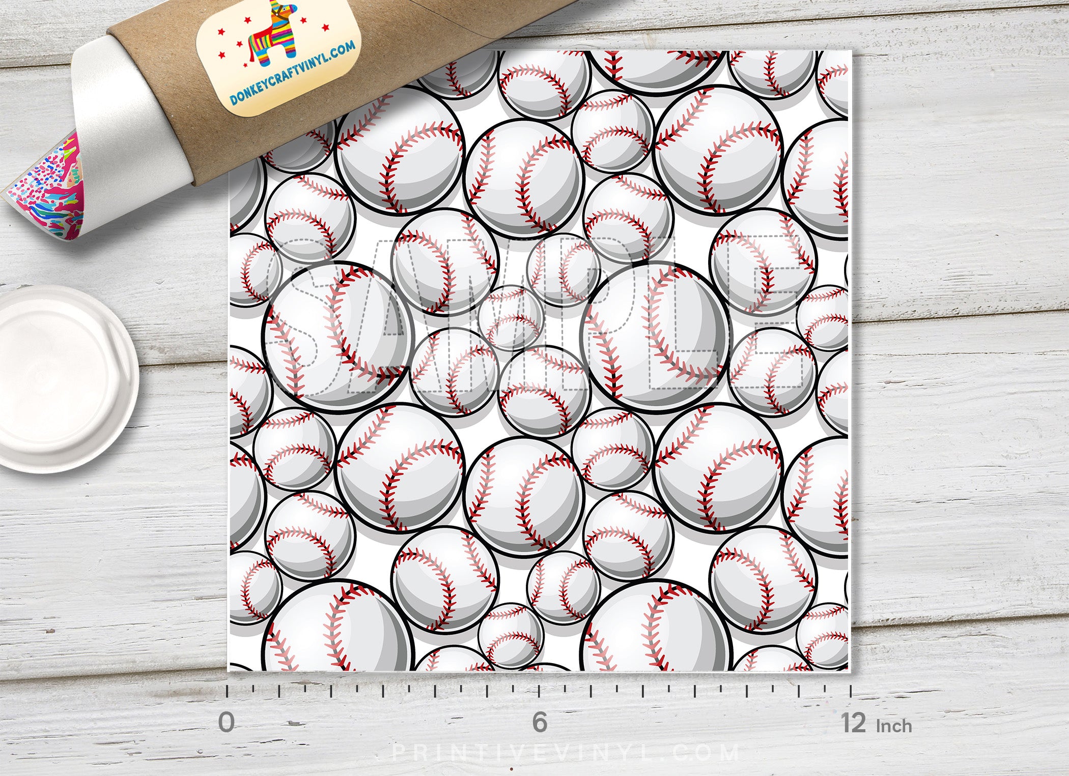 Baseball Patterned Adhesive Vinyl 935