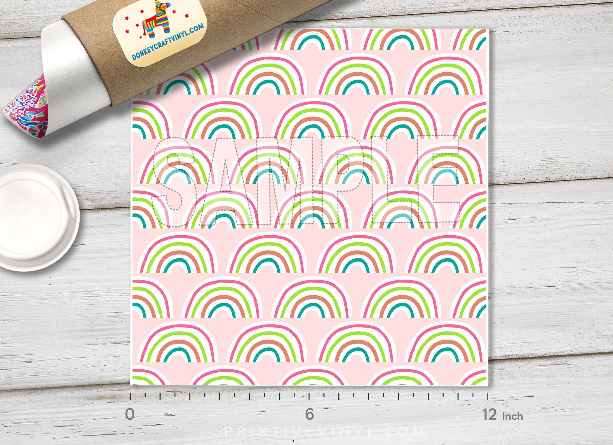 Cute Hand-Drawn Rainbows Adhesive Vinyl 1368 - Donkey Craft Vinyl