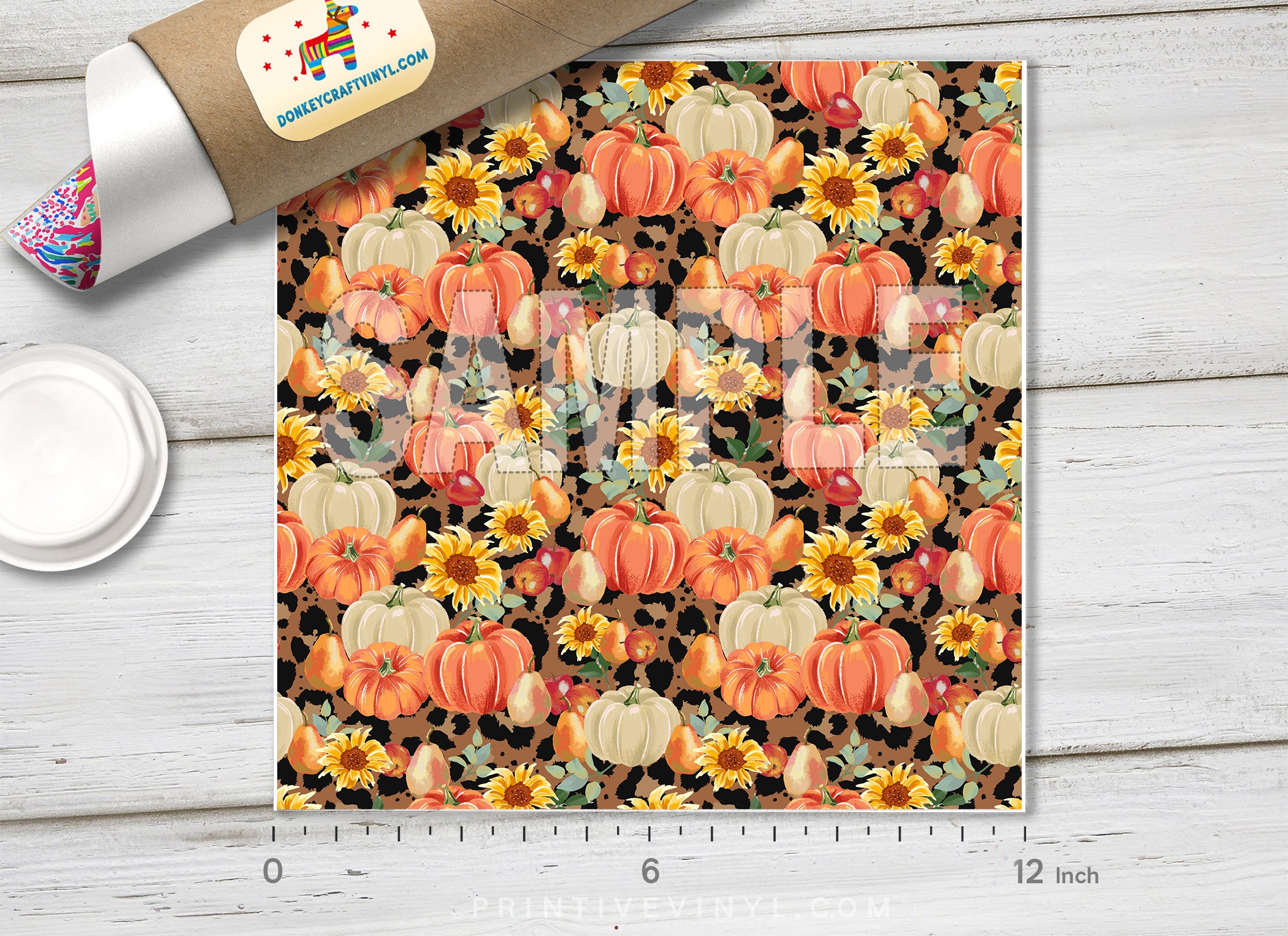 Pumpkin Patterned Adhesive Vinyl H049