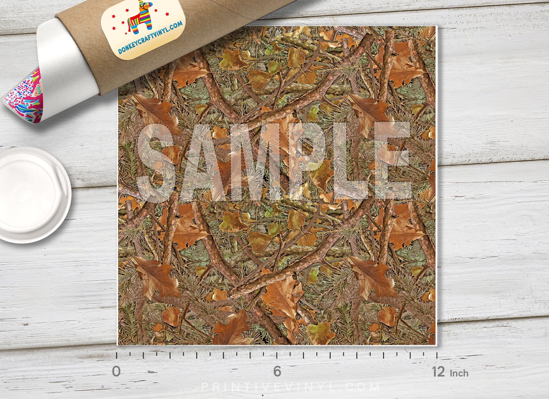 Realistic Woodland Camouflage Adhesive Vinyl 1533