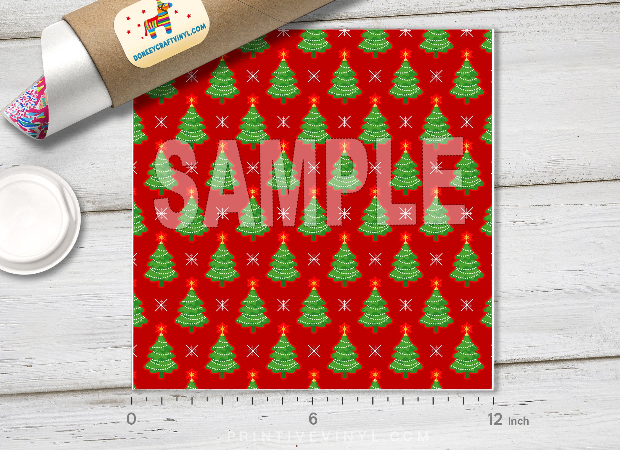 Christmas Plaid Patterned Adhesive Vinyl X019