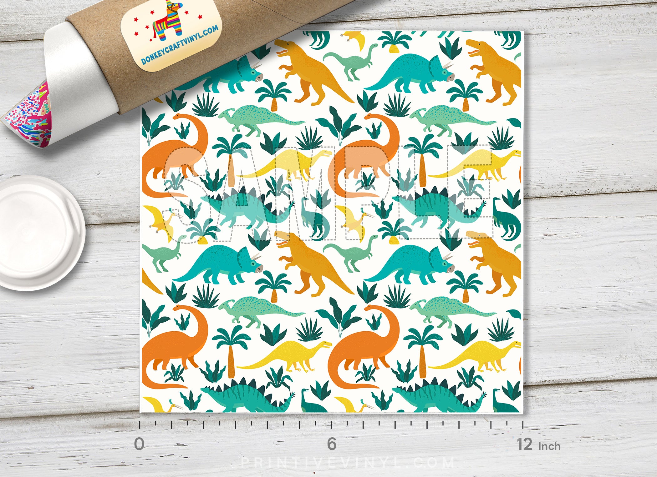 Dinosaur Jungle Adhesive Vinyl 1472 - Donkey Craft Vinyl