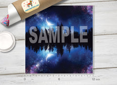 Starry Night Sky & Crescent Moon Adhesive Vinyl 1484 - Donkey Craft Vinyl
