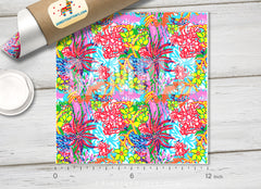 Lilly Inspired Flower in pond Pattern Adhesive Vinyl L042