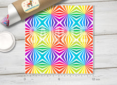 Vibrant Rainbow Starburst Geometric HTV 1502 - Donkey Craft Vinyl