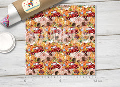 Pumpkin Truck Patterned Adhesive Vinyl H063