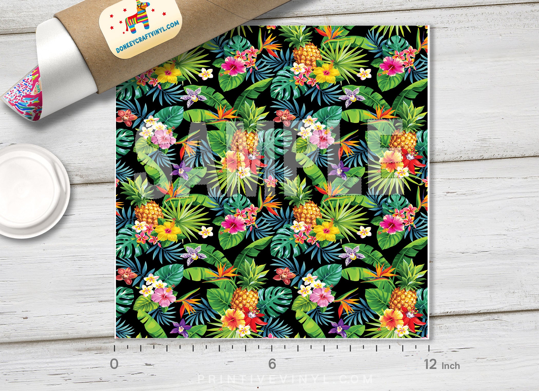 Tropical Palm Leaves Pattern Adhesive Vinyl 656