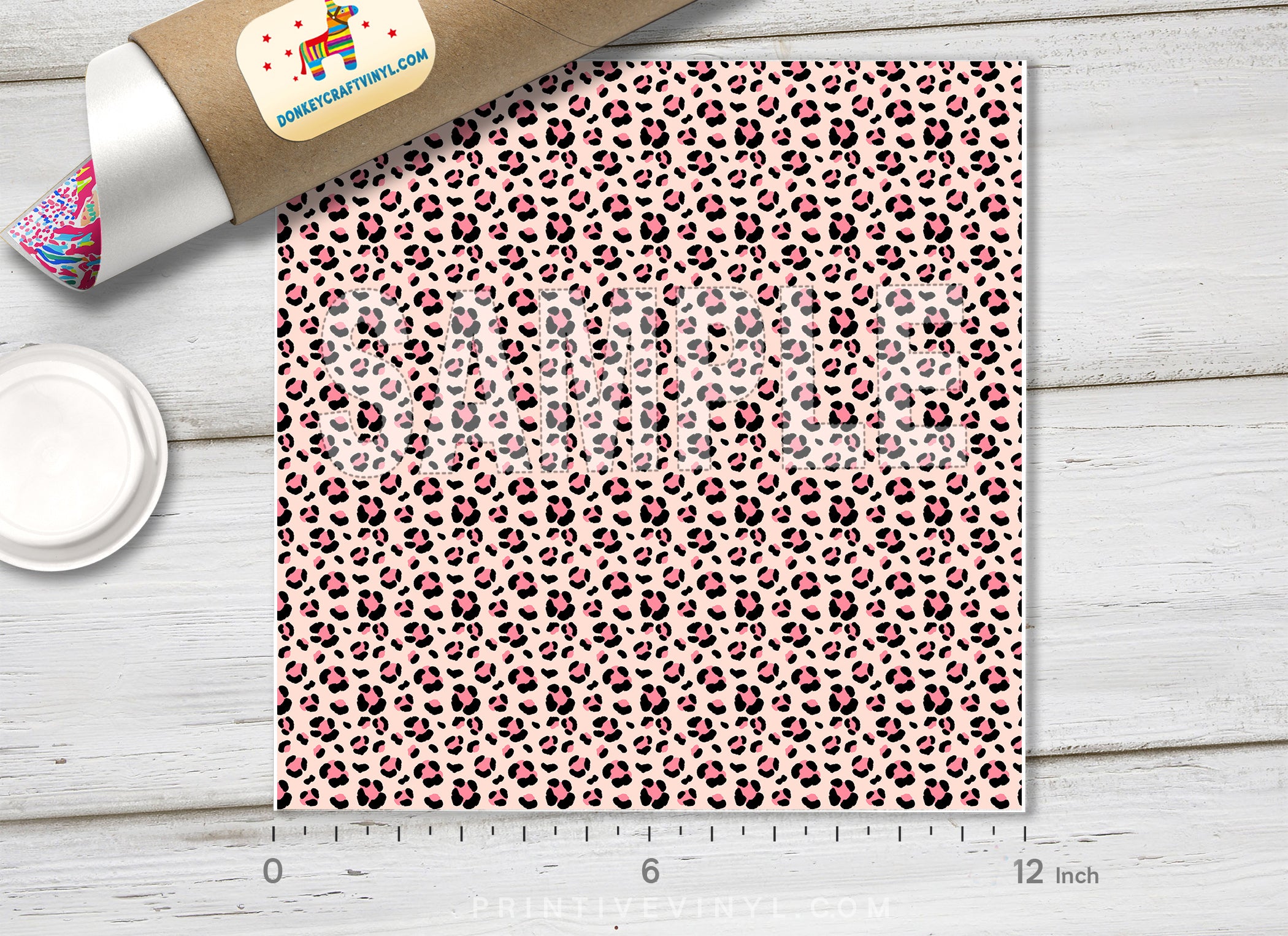 Pink Leopard Adhesive Vinyl 1602