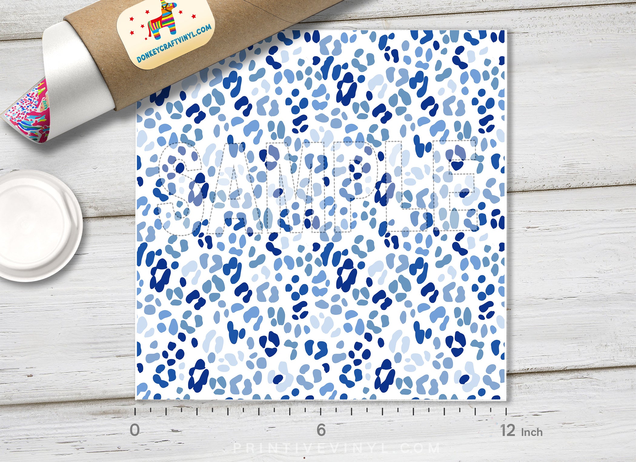 Blue Leopard Animal Print HTV 1628