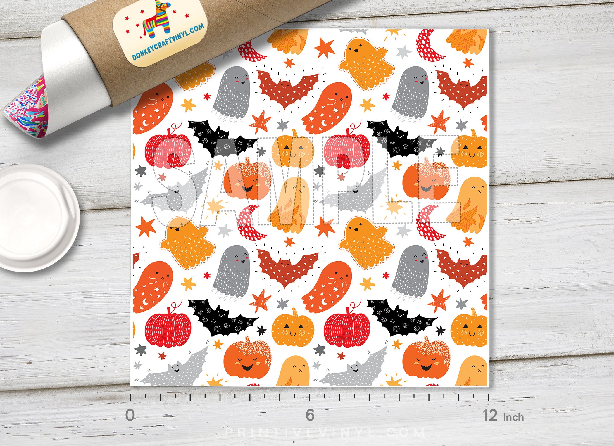 Halloween Ghost Patterned Adhesive Vinyl H016