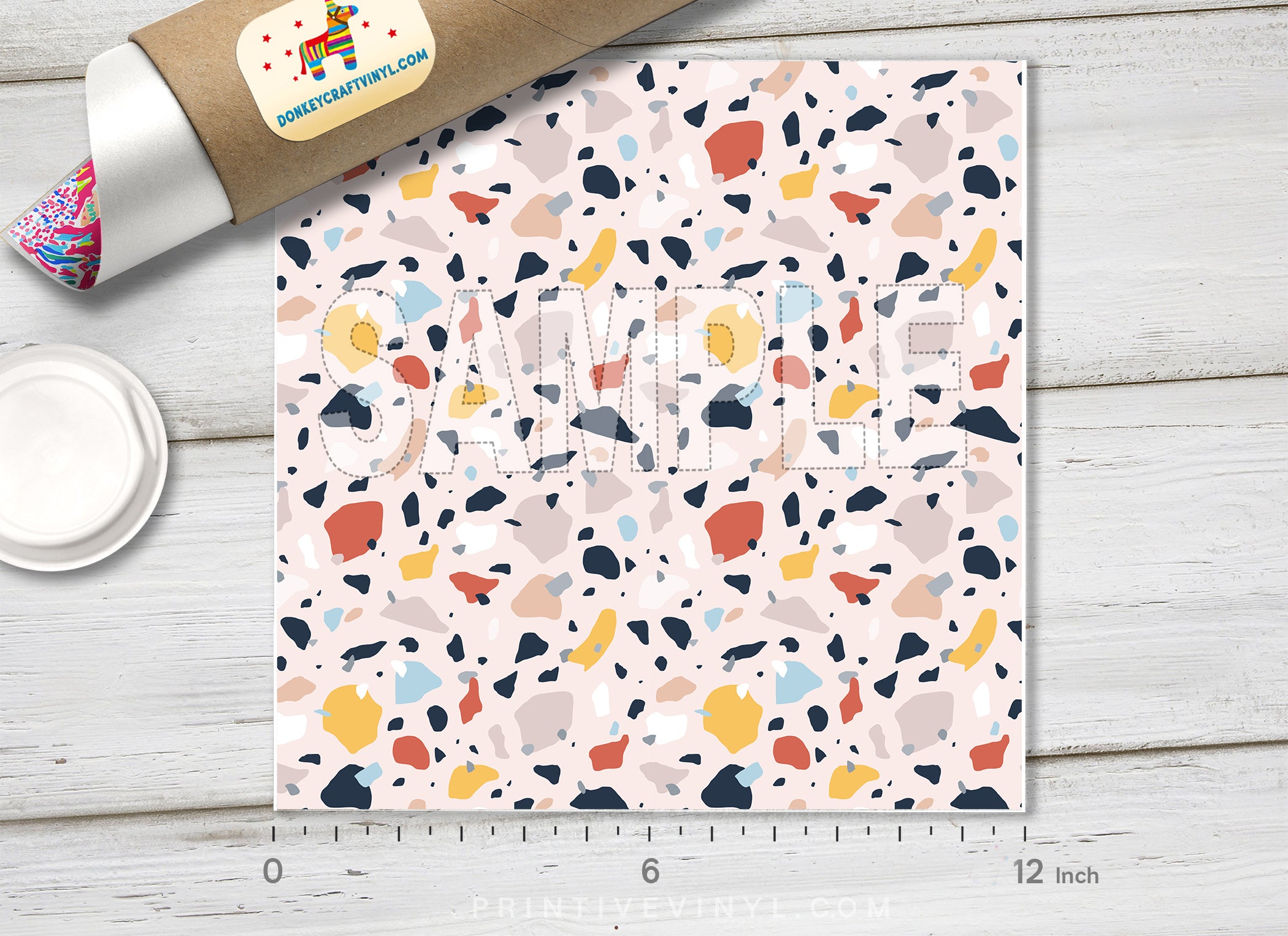Modern Pastel Terrazzo Adhesive Vinyl 1357 - Donkey Craft Vinyl