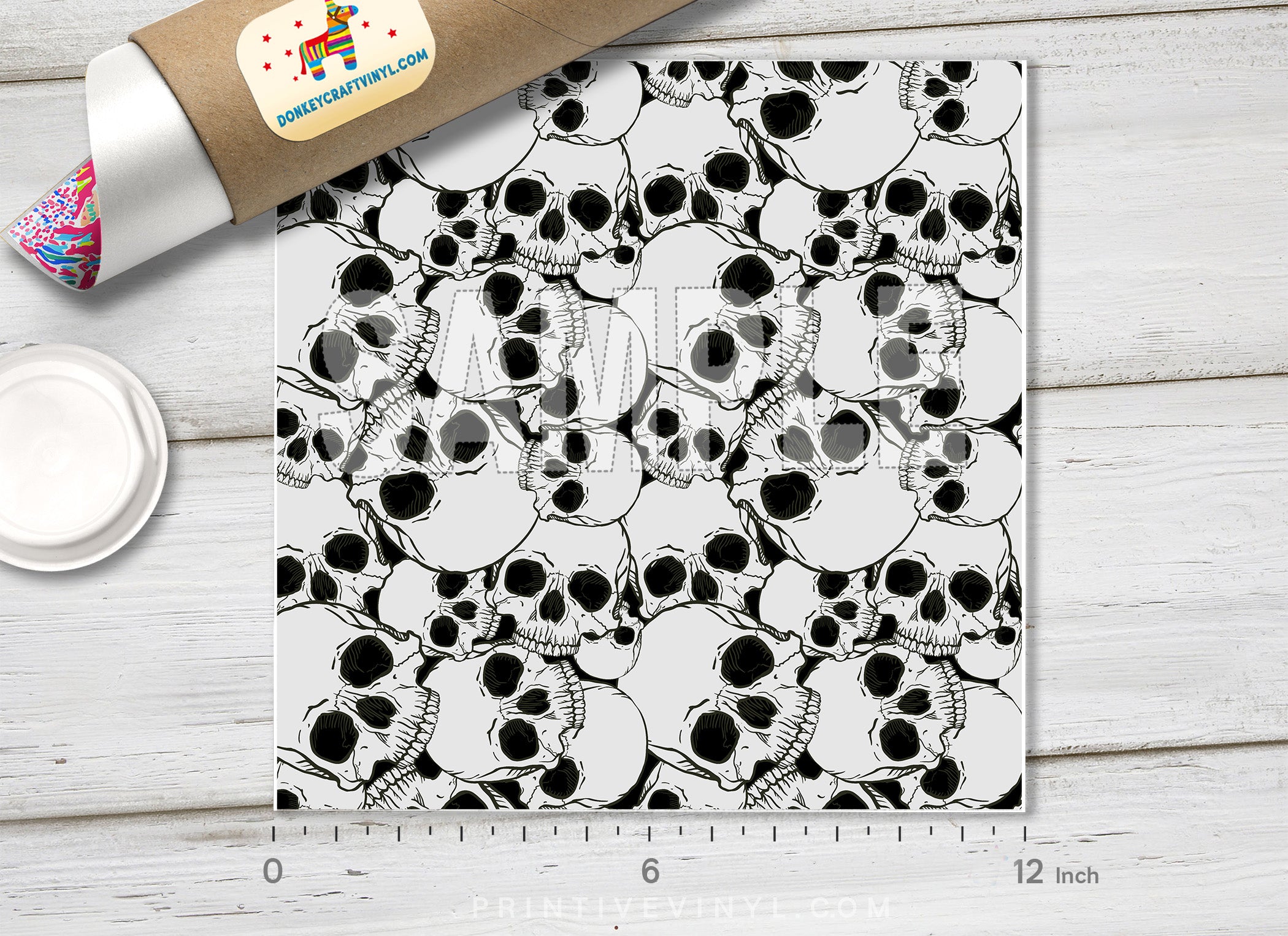 Skull Patterned Adhesive Vinyl H012