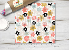 Pastel Floral Adhesive Vinyl 1367 - Donkey Craft Vinyl