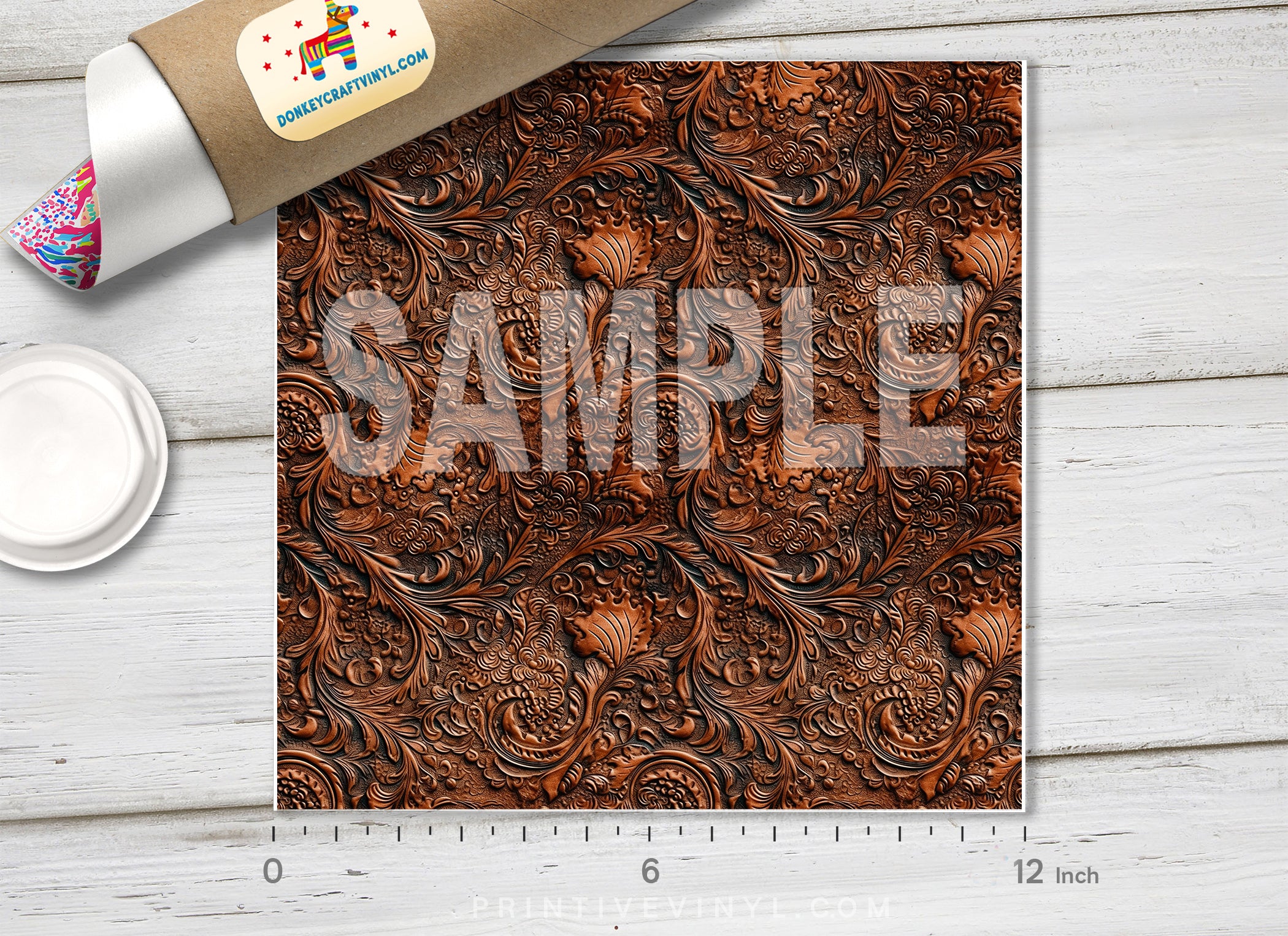 Western Tooled Leather Adhesive Vinyl 1608