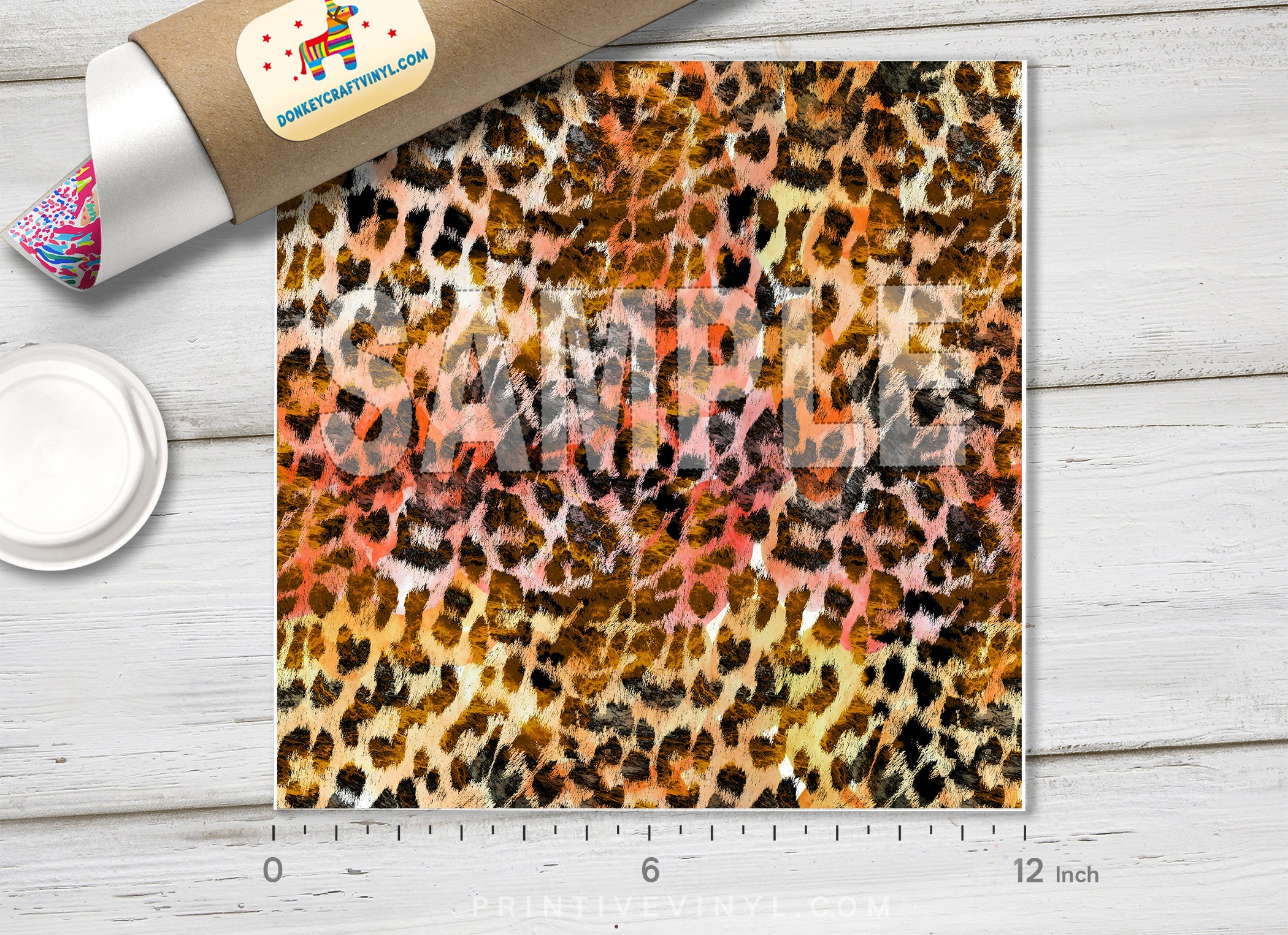Leopard Print Adhesive Vinyl 1404 - Donkey Craft Vinyl