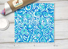 Lilly Inspired Blue Underwater Pattern Adhesive Vinyl L051