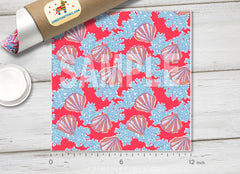 Lilly P Inspired Stafishs and Shells Patterned HTV-L016