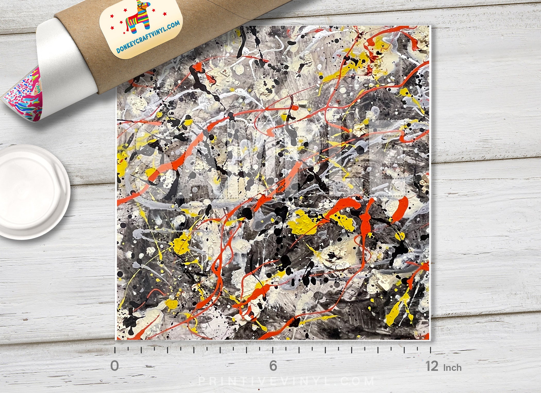 Abstract Paint Splatter Adhesive Vinyl 1363 - Donkey Craft Vinyl