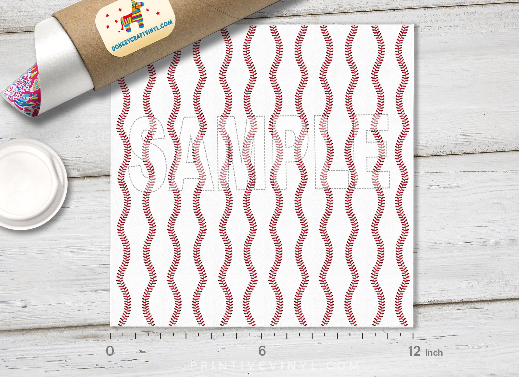 Baseball Stitches Adhesive Vinyl 1606