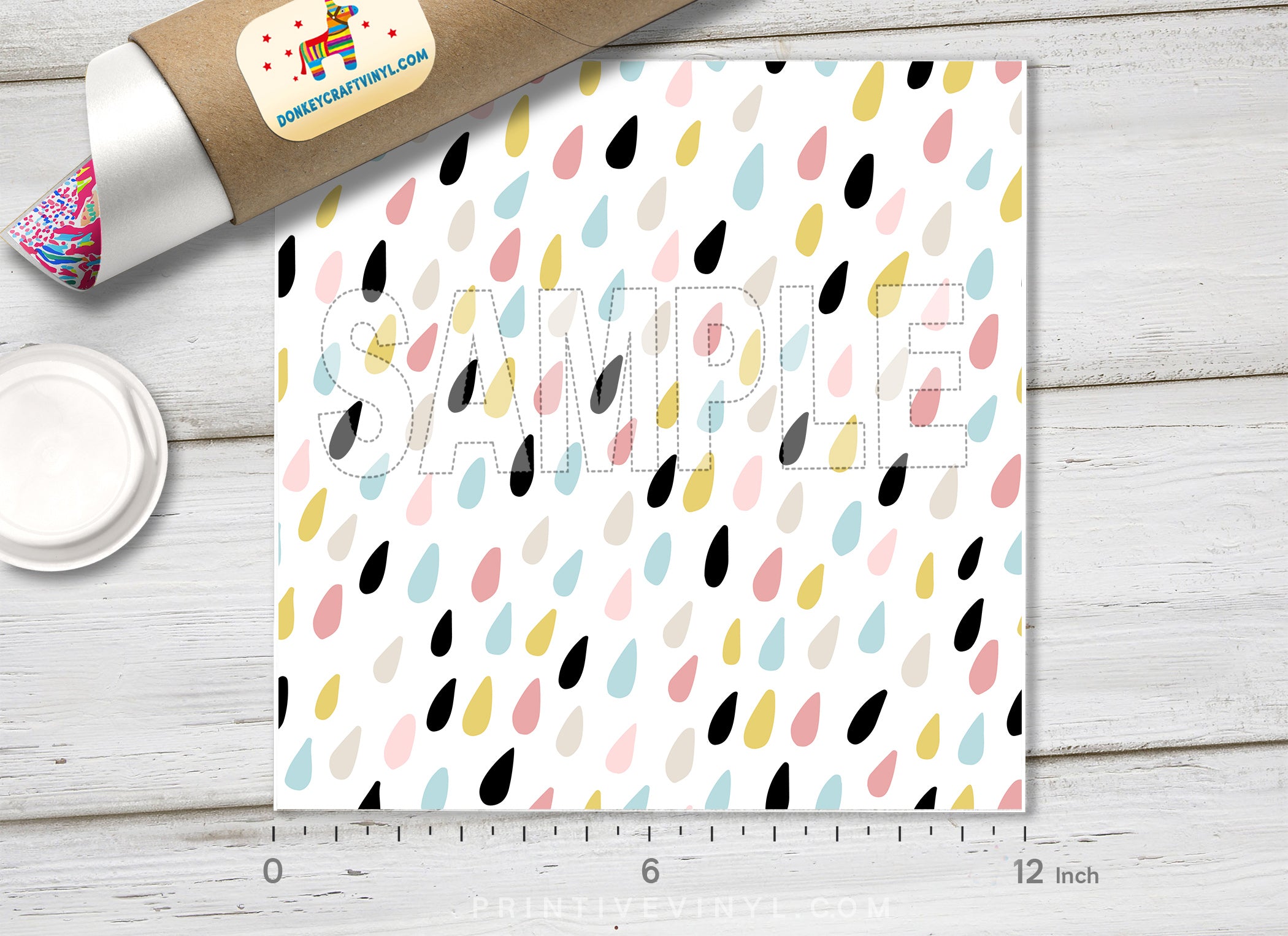Pastel Raindrop HTV 1491 - Donkey Craft Vinyl