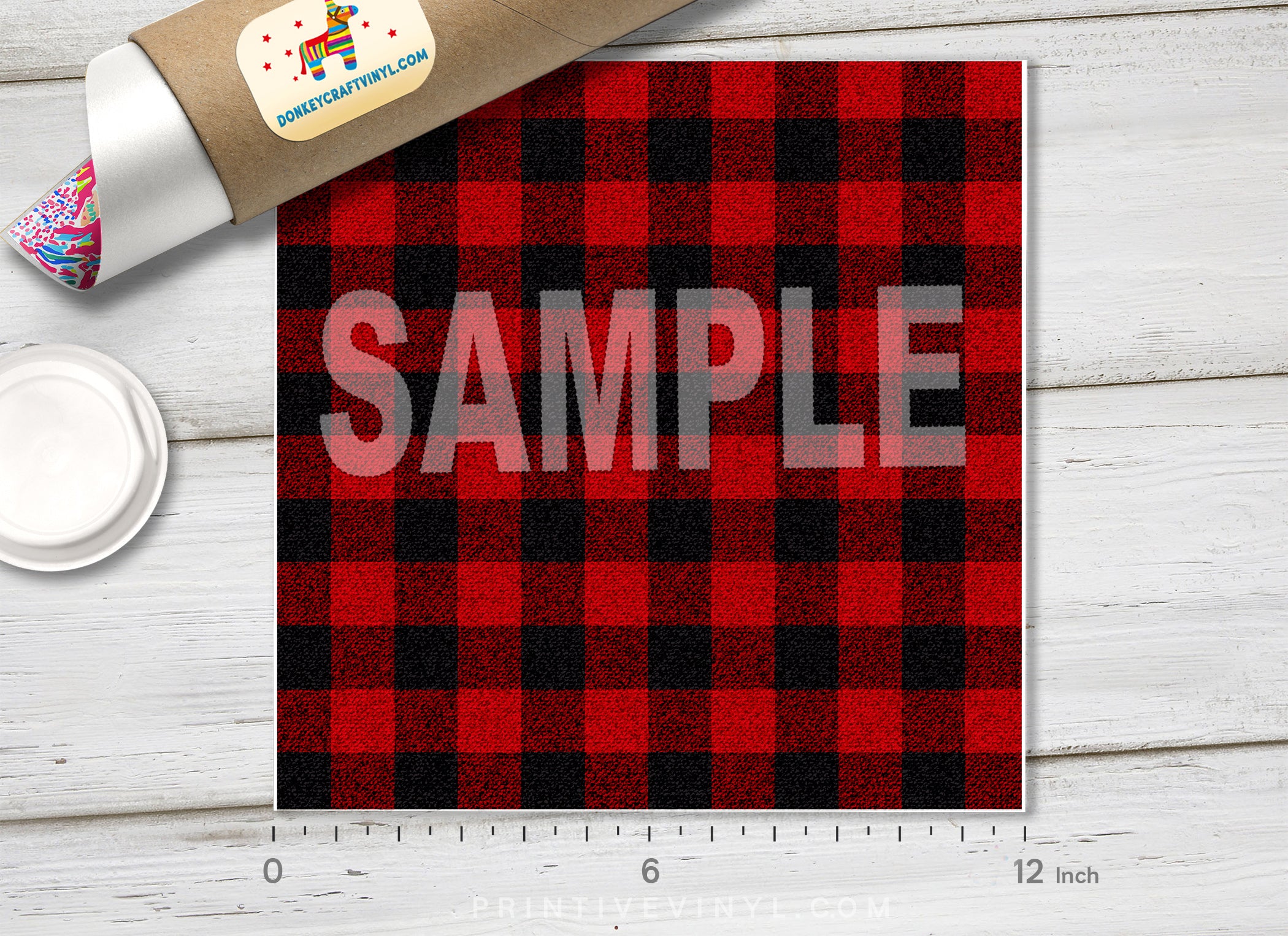 Lumberjack plaid Adhesive Vinyl 14230 - Donkey Craft Vinyl