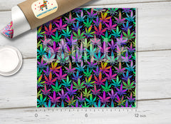 Rainbow Weed Leaf 420 Patterned HTV 1452 - Donkey Craft Vinyl