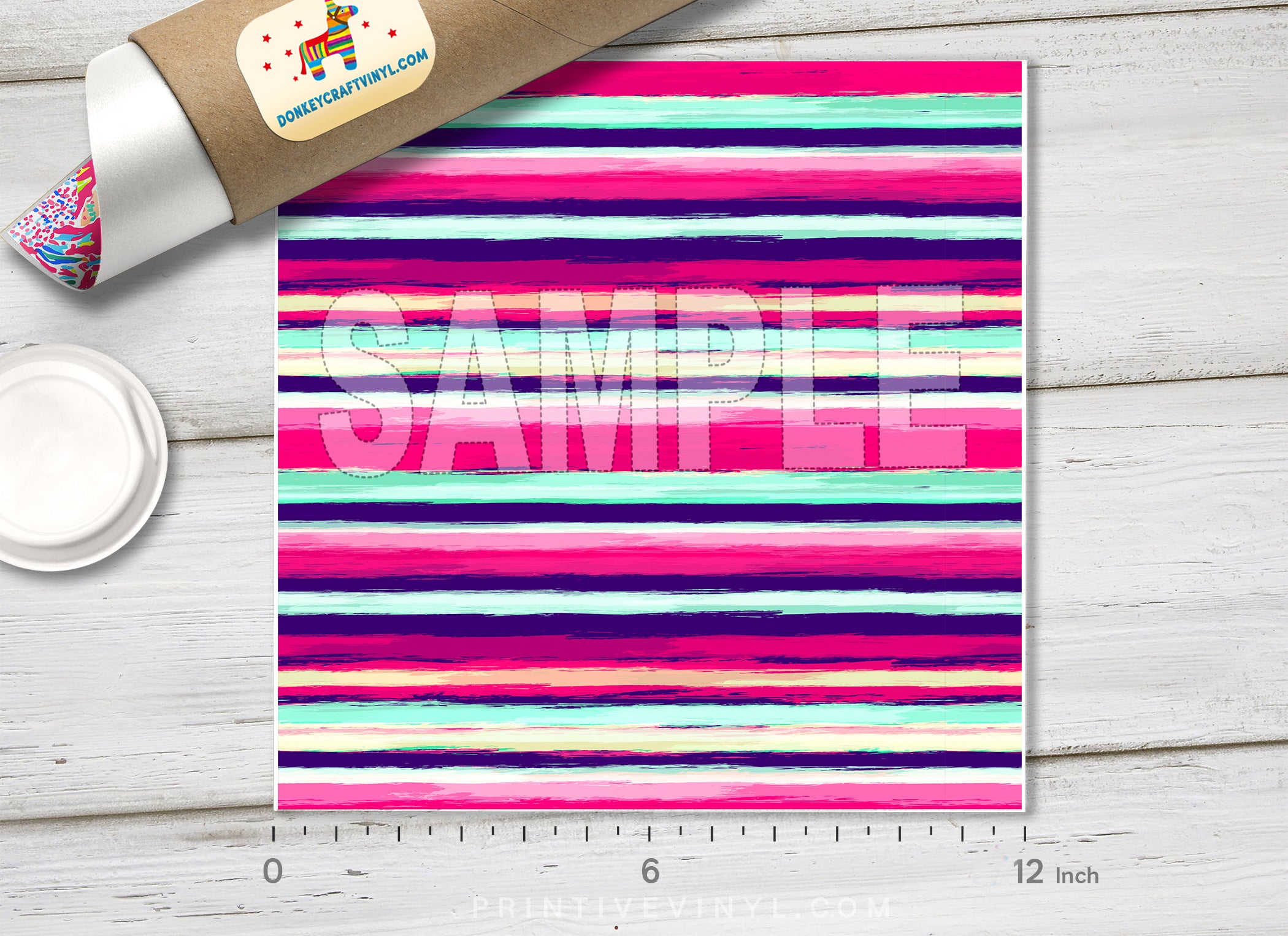 Pastel Stripe Adhesive Vinyl 1256