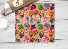 Psychedelic Skull Adhesive Vinyl 1322 - Donkey Craft Vinyl