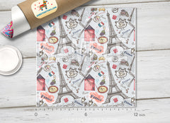 Paris Eiffel Tower & French Cafe Adhesive Vinyl 1402 - Donkey Craft Vinyl