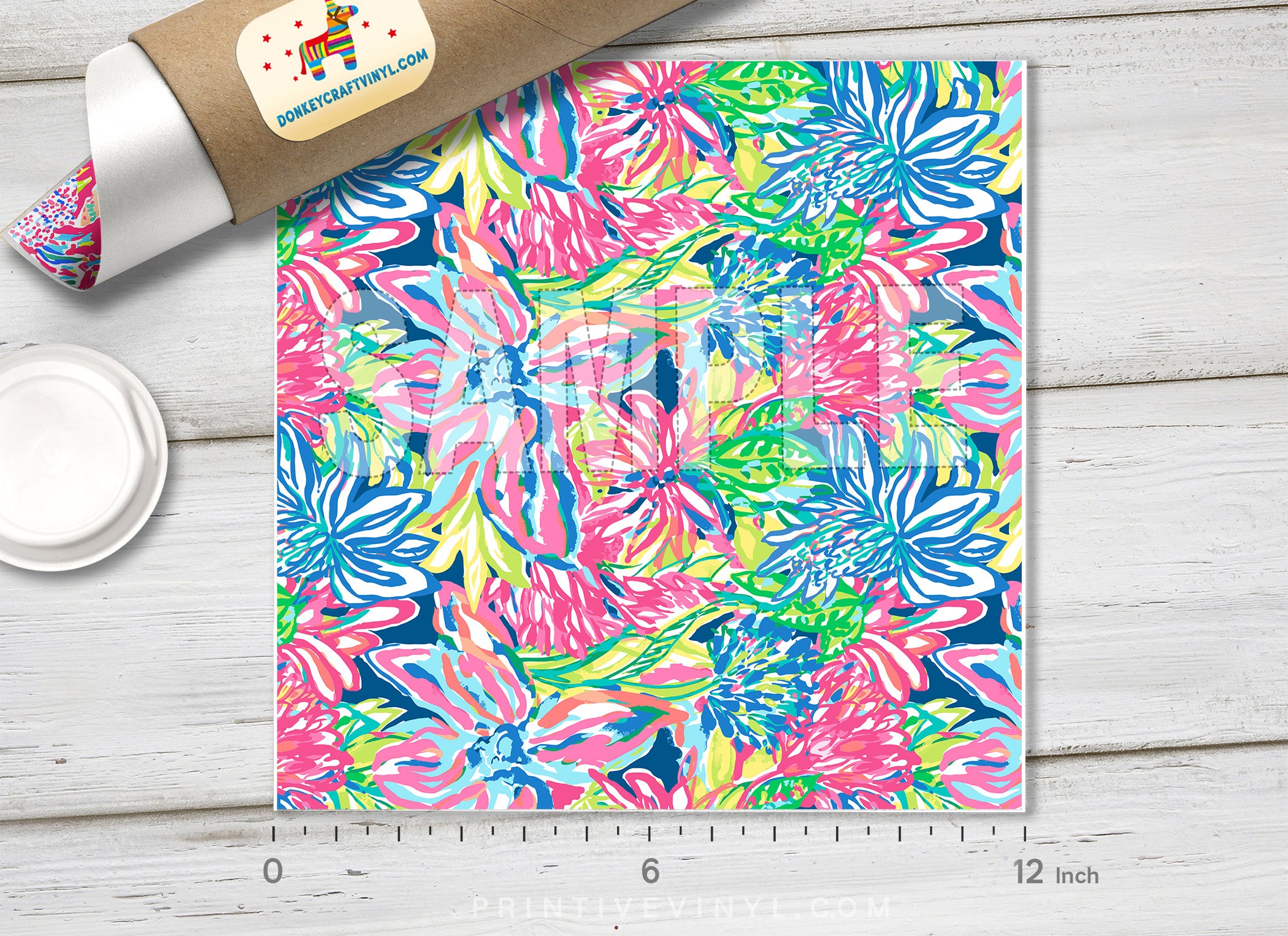 Lilly Inspired Flower Bloom Pattern Adhesive Vinyl L035