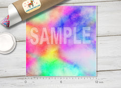 Rainbow Watercolor Adhesive Vinyl 1496 - Donkey Craft Vinyl