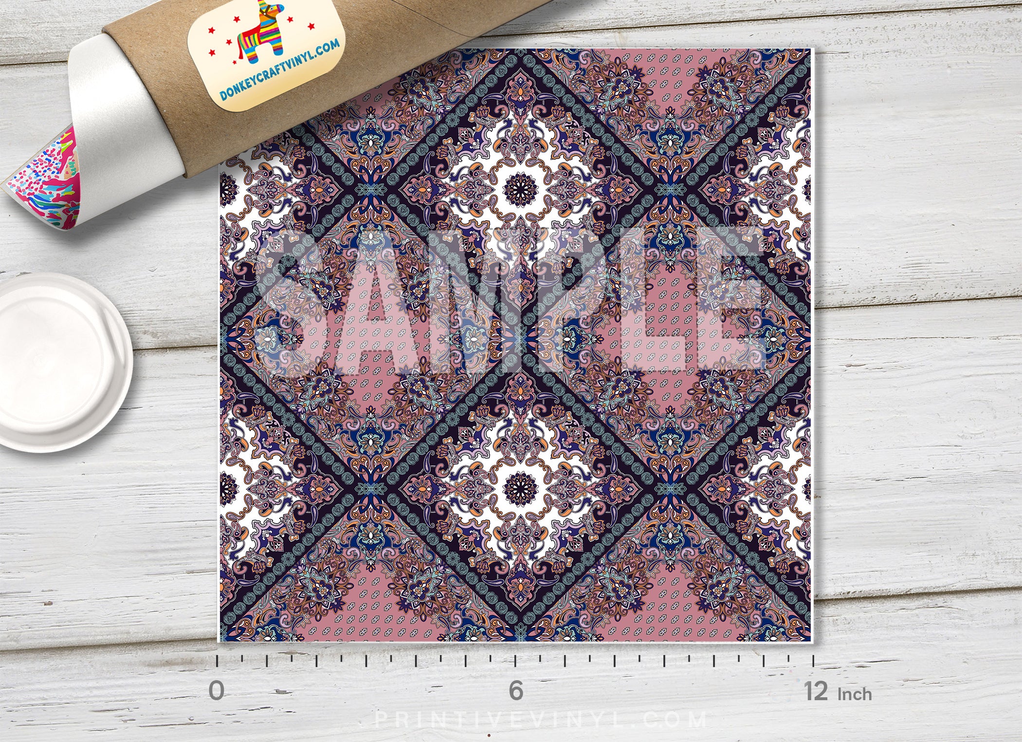 Vintage Bohemian Paisley Pattern HTV 1525