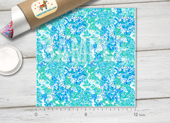 Lilly Inspired Blue Heaven Pattern Adhesive Vinyl L066