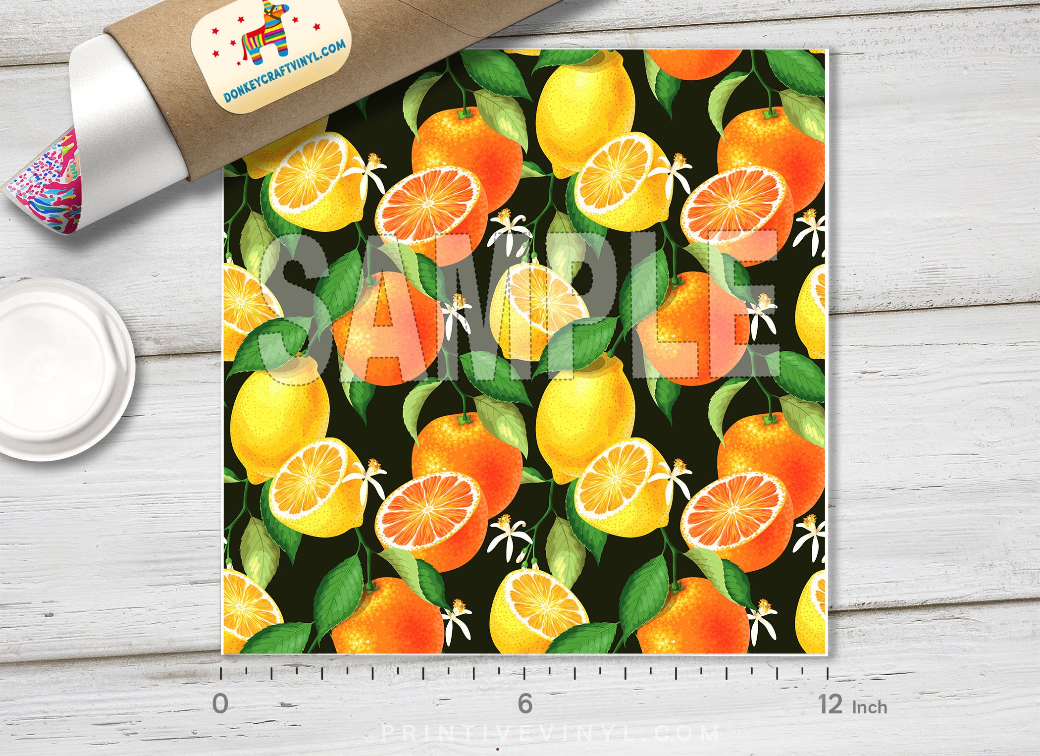 Lemon and Orange Pattern Adhesive Vinyl 972