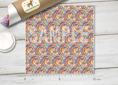 Colorful Spirals Printed Faux Leather 043