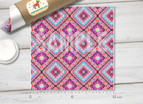 Abstract Ethnic Patterned HTV 064