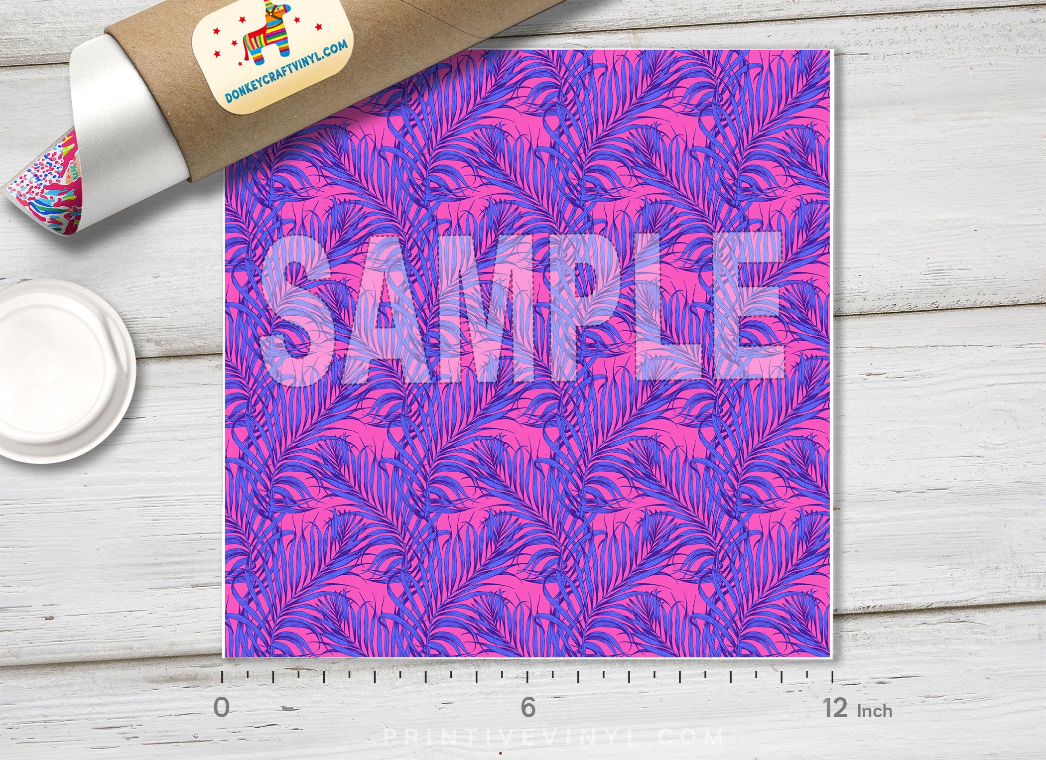 Tropical Palm Patterned Adhesive Vinyl 869