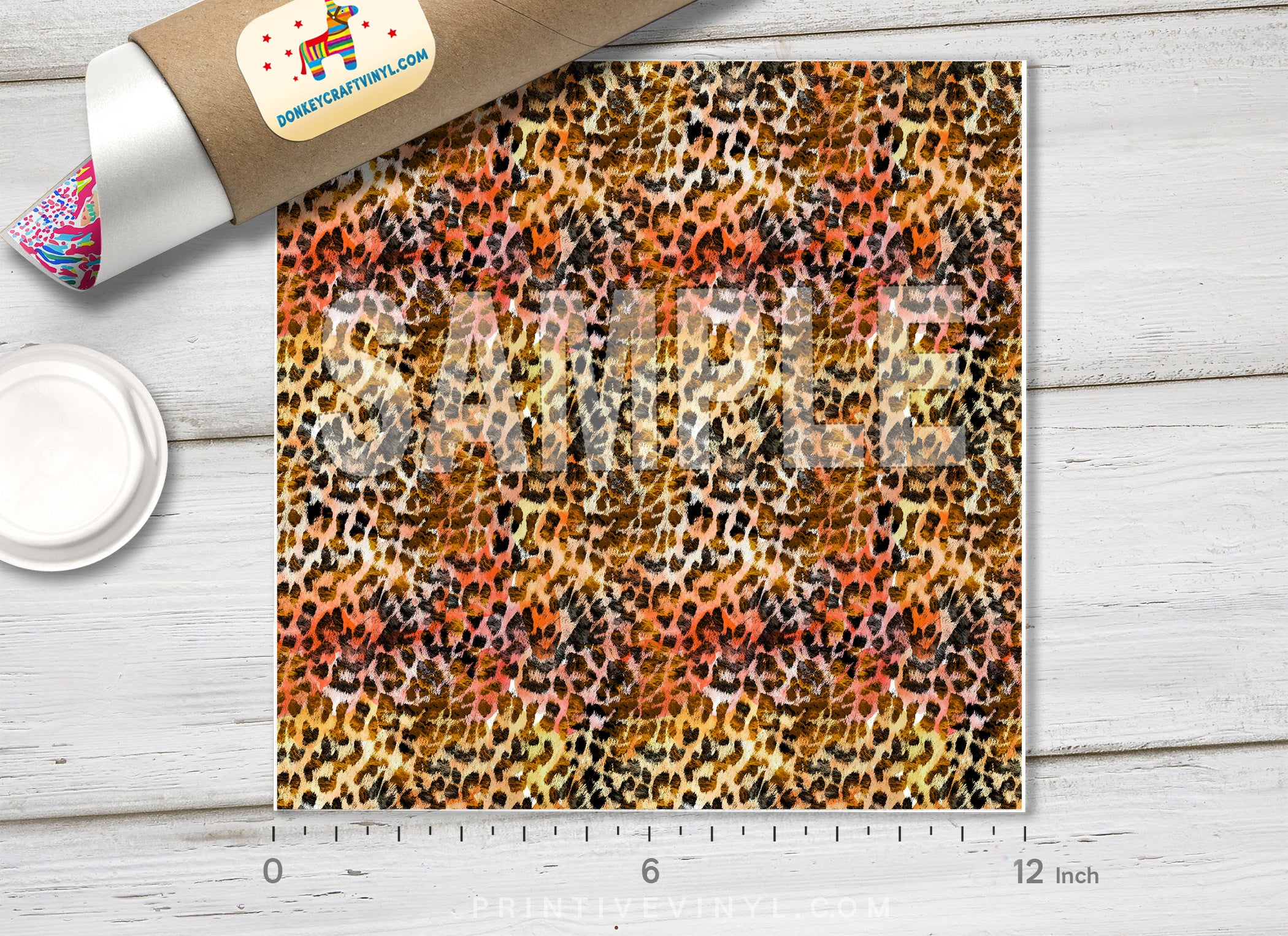 Leopard Print Adhesive Vinyl 1404 - Donkey Craft Vinyl