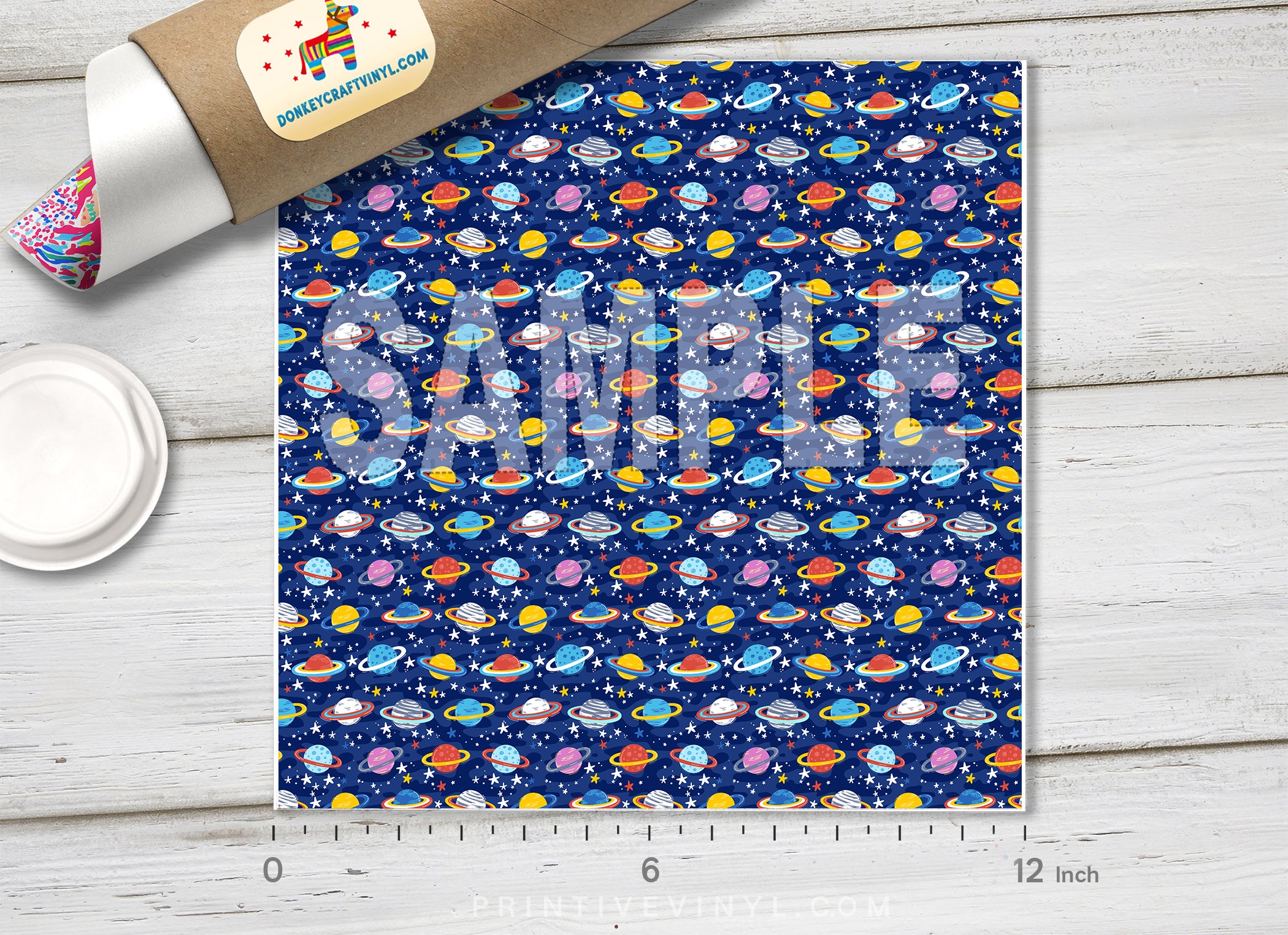 Cute Outer Space Planets Patterned HTV 1455 - Donkey Craft Vinyl