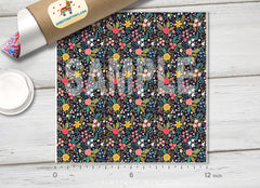 Floral Adhesive Vinyl 1362 - Donkey Craft Vinyl