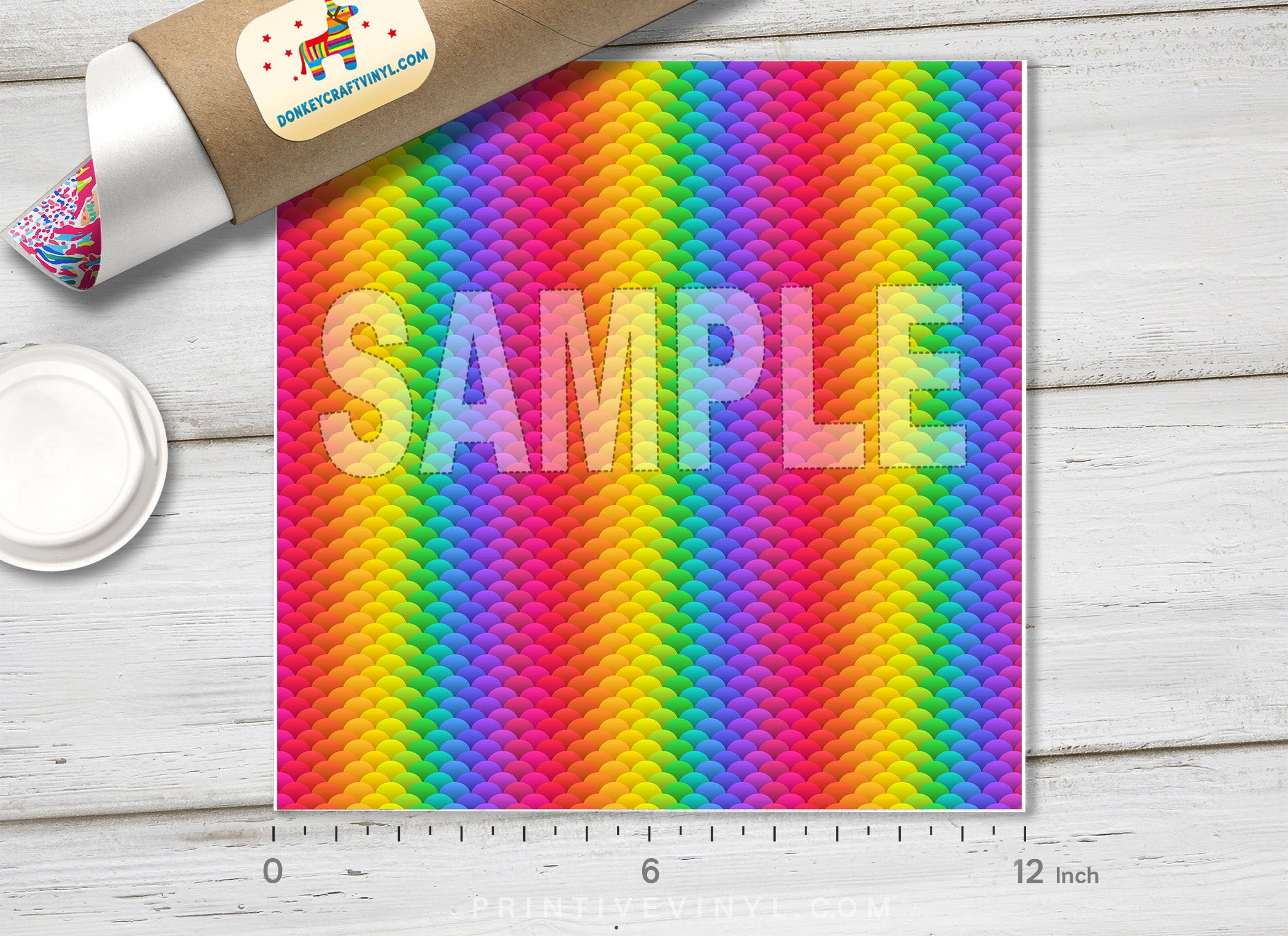 Rainbow Mermaid Patterned Adhesive Vinyl 855