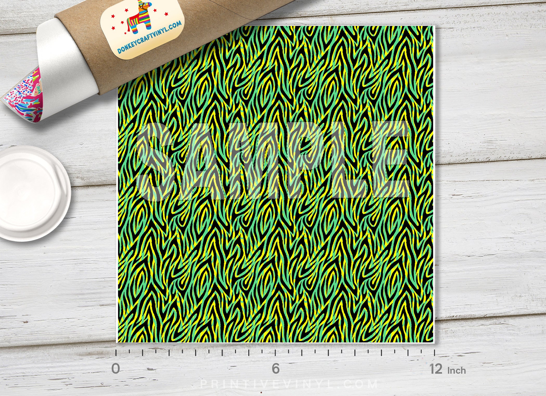 Green Zebra Dots Adhesive Vinyl 1266