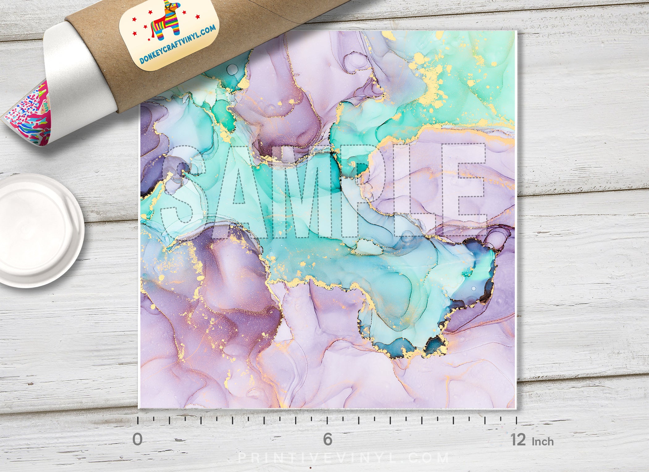 Abstract Alcohol Ink Patterned HTV 1467 - Donkey Craft Vinyl