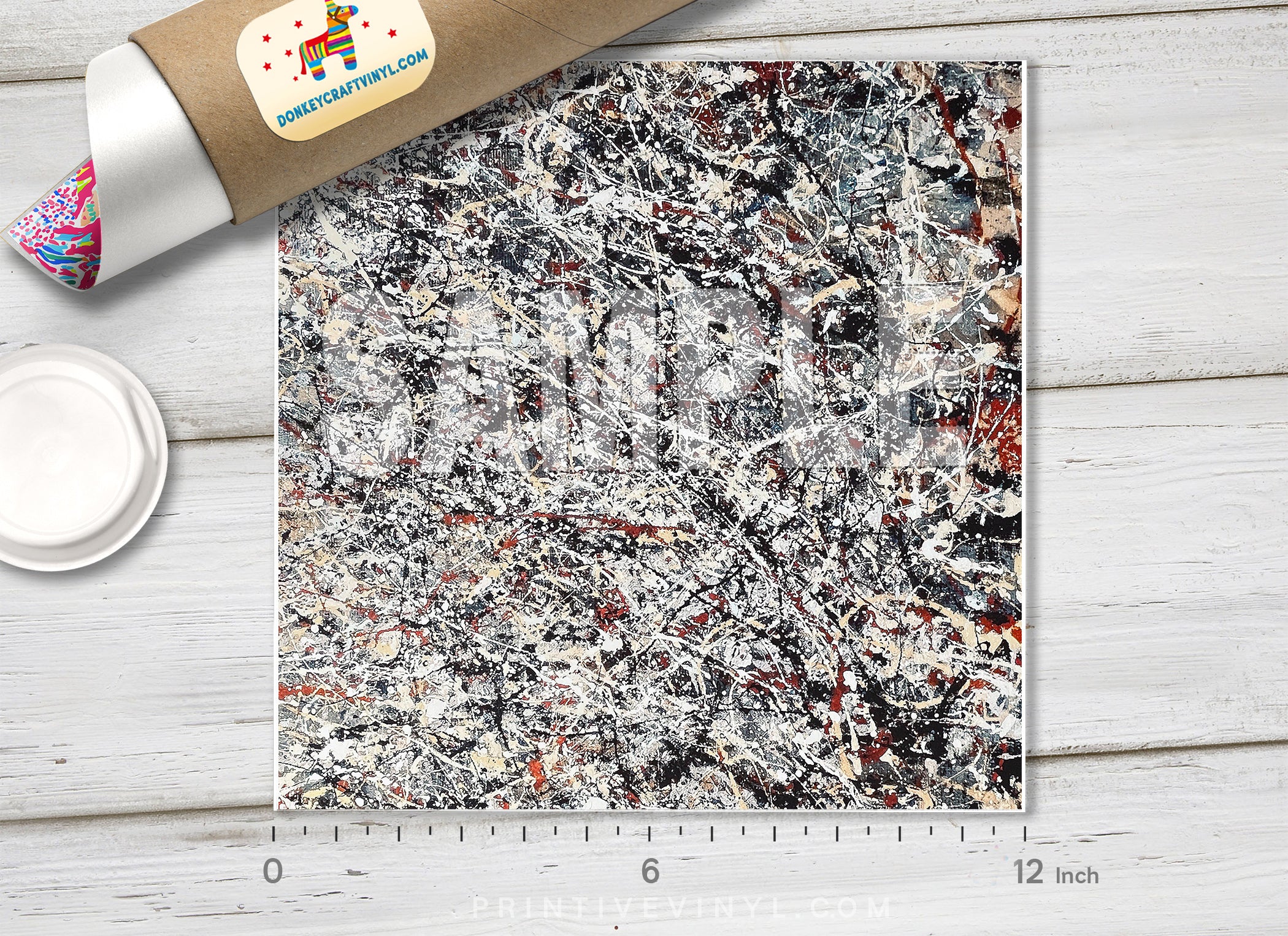 Abstract Paint Splatter Adhesive Vinyl 1363 - Donkey Craft Vinyl