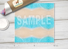 Tropical Ocean Beach Waves Pattern Adhesive Vinyl 1436 - Donkey Craft Vinyl
